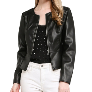 Veste Moto Femme en Peau de Mouton Véritable Tricotée Imperméable Respirante Col Montant Manches Longues Fermeture Éclair Style Hiver Couleur Unie - Product Image 1