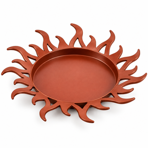 Plateau de service en aluminium en forme de rayon de soleil pour les collations, les fruits et la décoration de table à la maison |   Plateau décoratif pour les fêtes, les dîners et les cadeaux - Product Image 1