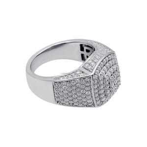 Anillo de Compromiso Estilo Hip Hop con Diamante Moissanite de Corte Redondo, Anillo de Plata de Ley 925 con Incrustaciones de Diamantes, Regalos de Boda y Aniversario para Hombre - Product Image 2