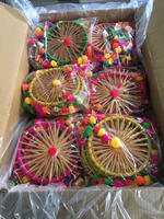 Guirlandes de fleurs artificielles multicolores indiennes faites à la main en plastique, attrape-rêves de 1,5 m de long pour mariage