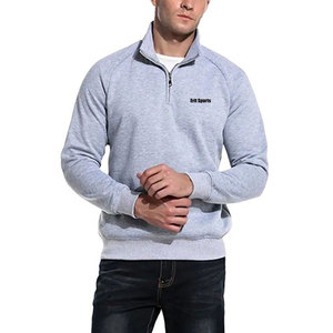Sweat-shirt pour homme de haute qualité, col montant, fermeture éclair quart, coton/polyester respirant, vente en gros - Product Image 1