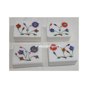 Hermosa Caja de Joyería Hecha a Mano con Incrustaciones de Mármol Natural y Nácar, Diseño de Flores con Forma Personalizada, Utilizada para Guardar Collares - Product Image 2