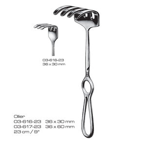 Retractor Quirúrgico Ollier 36 x 30 mm 23 cm Manual, Instrumento de Cirugía General Clase I con Certificación CE - Product Image 1