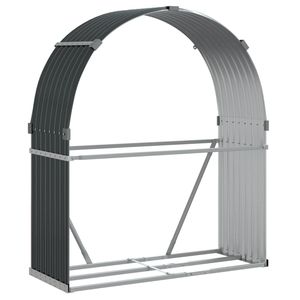 Porte-bûches anthracite 47,2x17,7x55,1 en acier galvanisé, ensemble et accessoires pour foyer - Product Image 2