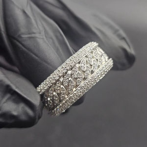 Anillo de Eternidad de Plata de Ley S925 con Diamantes VVS Certificados por IGI, Joyería Fina Personalizada de Lujo, Novedades de Moda, Estilo Hip Hop - Product Image 1