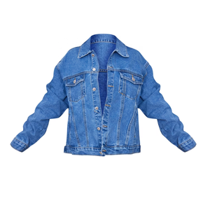 Logo personnalisé imprimé femmes décontracté Vintage lavage manteaux surdimensionné veste en cuir fourrure pull jean chemise Femme Denim ensemble - Product Image 3