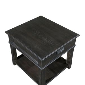 Consolle Classica in Legno Resistente per Soggiorno, Tavolino con Cassetto, Ripiano e Porte di Ricarica, Finitura Antracite, 1 Pezzo - Product Image 6