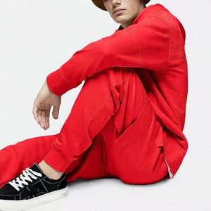 Conjunto Premium de Sudadera con Capucha y Pantalones Cargo 100% Algodón para Hombre / Sudadera Extra Grande con Bolsillo en el Pecho y Pantalones Cargo Deportivos / Logotipo Personalizado - Product Image 2