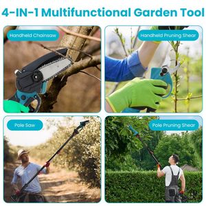 Forbici Elettriche per Potatura 4-in-1 in Metallo con 7 Angoli Regolabili della Testa per Potatura Alberi e Uso Senza Fili - Product Image 4