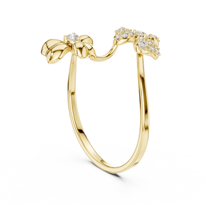 Anillo solitario minimalista de oro amarillo macizo de 14k con diamante de corte redondo para mujer, ideal para compromiso, aniversario o regalo de boda. - Product Image 4