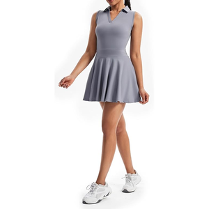 Chemise de golf sans manches pour femmes, col polo, bleu clair, séchage rapide, couleur unie, haut de sport décontracté - Product Image 4