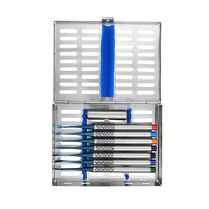 Juego de 8 elevadores luxadores dentales de acero inoxidable premium, ligeros, en cassette, certificados CE, kits de clase I - Product Image 1