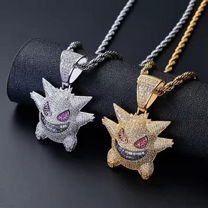 Stylish White Gold Plated Silver Pendant Hip Hop Fashion Charm with Brilliant Stone Inspired Detailing - Product Image 5