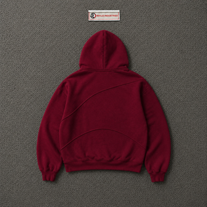 Custom Maroon <b>Oversized</b> <b>Hoodie</b> <b>Men</b> Streetwear Pullover With Curved Seam Design Drop Shoulder Heavyweight Casual Fashion Styles - Product Image 6
