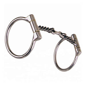 อุปกรณ์ขี่ม้าขายส่งทุกสี คุณภาพสูง ใช้ซ้ำได้ บิตแบบออฟเซ็ต ดี 3/8 ทวิสต์ ด็อกโบน สแนฟเฟิลบิต สแตนเลสสตีล - Product Image 3