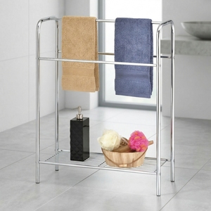 Sèche-serviettes mural en fonte chromée de qualité OEM avec chauffage, design moderne, organisateur de rangement pour la maison, bricolage, pour les hôtels - Product Image 1