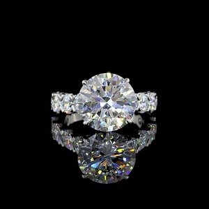 Wholesale 4ct Round Brilliant Cut Moissanite <b>Ring</b> with IGI Certified 18K White <b>Gold</b> VVS1 Engagement Wedding <b>Ring</b> for Women - Product Image 1
