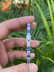 Bracelet en Tanzanite Naturelle, Argent Sterling 925, Pierre Précieuse Bleu Violet Coupe Ovale, Bijou Fait Main, Fabricant Grossiste - Product Image 3