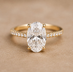 IGI Certified Oval Cut Lab Grown <b>Diamond</b> Engagement <b>Ring</b> Hidden Halo and Pave Setting Wedding <b>Ring</b> for Women Anniversary Gifts - Product Image 1