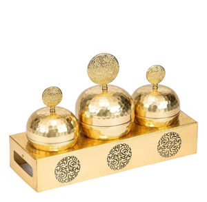 Arabic Look Eco-Friendly Luxury Stainless Steel Serving <b>Bowls</b> Set 5-Piece <b>Lid</b> Cover Tray for Home Restaurant Use Custom - Product Image 6