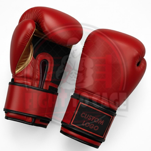 ถุงมือแข่งขันระดับโปรสีแดง พร้อมที่รัดข้อมือเสริมความแข็งแรง ทำจากหนังแท้ เพื่อการปกป้องที่ดีขึ้นและความสบาย - Product Image 4