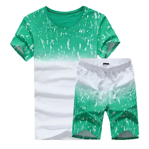 Make Your Own Sublimation Design Cotton Polyester Custom Logo Casual <b>Knitted</b> Short Sleeve T-Shirt Shorts <b>Set</b> Summer Breathable - Product Image 6