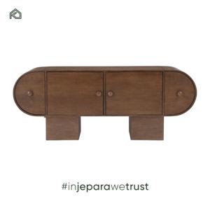 ตู้วางทีวีไม้สักแท้สไตล์นอร์ดิกเรโทรเรียบง่าย กันน้ำ เป็นมิตรกับสิ่งแวดล้อม สำหรับอพาร์ทเมนต์ขนาดเล็ก เฟอร์นิเจอร์ห้องนั่งเล่นทันสมัย - รุ่น Aina - Product Image 1