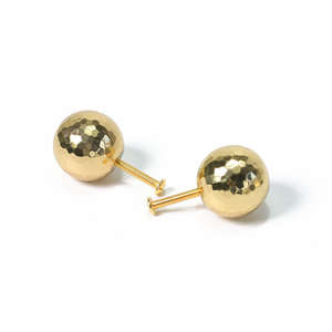 Bouton de meuble rond en laiton massif martelé à la main, finition or poli, bouton décoratif pour tiroir de cuisine, armoire, meubles - Product Image 4