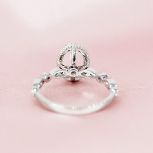 แหวนทองหมั้น14K ใส่ได้ทั้งชายและหญิงวินเทจขาวแล็บปลูกเพชรไข่มุกฝังมุกของขวัญเครื่องประดับชั้นดีสำหรับงานแต่งงานปาร์ตี้ IGI - Product Image 5