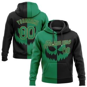 Sudadera con Capucha de Halloween con Diseño de Calabaza 3D, Negra, Verde y Dorado Antiguo, con Caras Aterradoras, Cosida a Medida, Venta al por Mayor Directa de Fábrica, Nuevo Diseño - Product Image 1