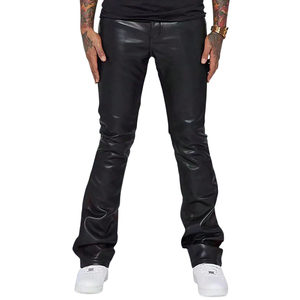 Nexfit Athletics <b>Men's</b> Casual <b>Leather</b> <b>Pants</b> Stylish Slim Fit Trousers PU <b>Leather</b> Streetwear Bottoms Comfortable Fit Durable - Product Image 1