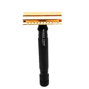Luxury Black & Gold Double Edge Safety Razor Stainless Steel Professional Wet Shaving Razor for <b>Men</b> Barber Salon OEM ODM Custom - Product Image 1