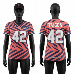 Camiseta de Fútbol Americano para Hombre, Malla de Poliéster Premium de 220 g, Transpirable, Color Azul Marino Coral, Impresión por Sublimación, Logotipo Personalizado, Ropa Deportiva, Protección UV - Product Image 1