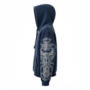 Découvrez le sweat-shirt personnalisé avec logo imprimé Discover-Impex, en coton lourd 100 %, unisexe, respirant et écologique, idéal pour le streetwear. - Product Image 3