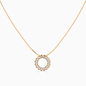 Colgante de Lujo Minimalista con Círculos Entrelazados y Diamantes Cultivados en Laboratorio, Corte Brillante, Oro 10K 14K 18K, Plata 925 935, Rodio - Product Image 3