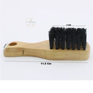 Brosse à barbe en bois pour homme avec poils de sanglier noirs - Product Image 3