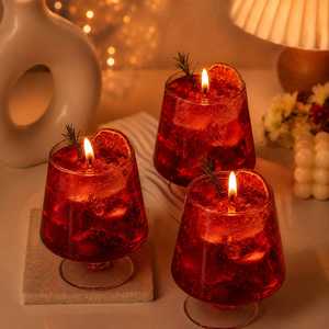 Cocktail Glass <b>Candle</b> <b>Set</b> Gel Wax Decorative Scented <b>Candle</b> Elegant Home Decor Wedding <b>Gift</b> Aromatherapy Eco-Friendly Modern - Product Image 1