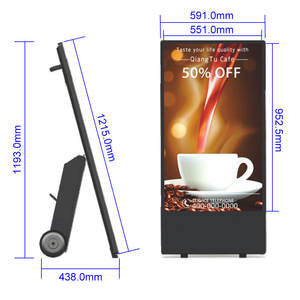 Écran numérique <span class=keywords><strong>portable</strong></span> de signalisation numérique, équipement de diffusion publicitaire alimenté par batterie, haute luminosité, 43 pouces, étanche IP65 - Product Image 3