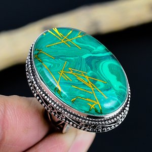 Bague chrétienne en turquoise naturelle, style bohème vintage, plaqué argent 925, bijoux de mariage faits à la main - Product Image 4