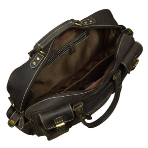 Mochila de Viaje Clásica, Maletín de Trabajo de Cuero con Múltiples Bolsillos, Cierre de Cremallera y Broche, Unisex, Gran Capacidad, Bolsa Organizadora - Product Image 3