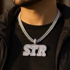 Custom 925 Sterling Silver Letter <b>Pendant</b> Iced Out Round Moissanite Hip Hop Charm for Men Party Jewelry - Product Image 2