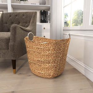 Cesta de almacenamiento de algas marinas tejida hecha a mano decorativa y funcional para uso doméstico - Product Image 4