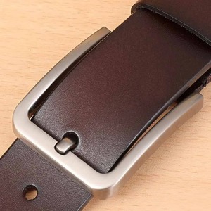 Cinturones de Cuero Vacuno Casuales Personalizados de Alta Calidad con Hebilla Cuadrada, Diseño Sólido, Ajustables para Hombre - Venta al Por Mayor, MOQ Bajo - Product Image 4