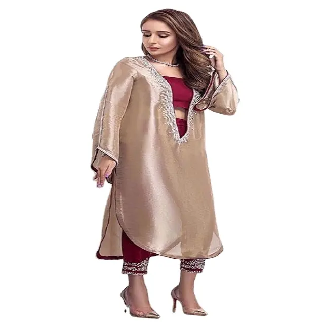 प्रीमियम गुणवत्ता कपास पॉलिएस्टर पोशाक सामग्री महिलाओं के लिए पोशाक की तरह से कुर्ता सूट भारत निर्माण