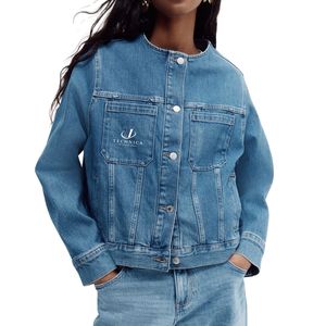 Veste en jean pour femme style vintage, manteau décontracté boutonné, vêtement d'extérieur à manches longues, mode, vente en gros - Product Image 1