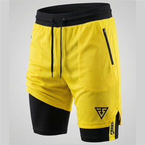 Pantalones Cortos Deportivos 2 en 1 para Hombre, de Secado Rápido, para Gimnasio, Entrenamiento, Fitness, con Bolsillos con Cremallera, Ropa Deportiva Transpirable - Product Image 3