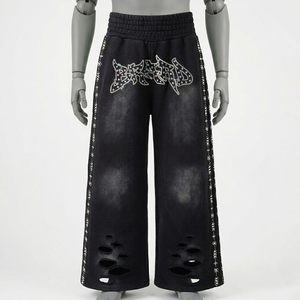 กางเกงวอร์ม Glory Custom Rhinestone ผ้าฝ้าย 100% เนื้อนุ่ม ระบายอากาศได้ดี เหมาะสำหรับวิ่งและสวมใส่สบายสำหรับทุกเพศ - Product Image 5