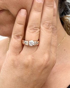 0.50CT Round Cut Diamond Wide Band <b>Ring</b> Solitaire Lab Grown 14K Yellow <b>Gold</b> For Unisex Birthdays Wishes Gift For Mom <b>Dad</b> - Product Image 3