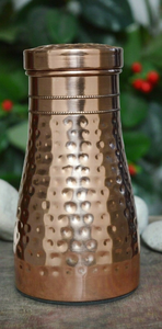 Ensemble carafe à eau en cuivre avec deux verres à boire arrondis, bouteille d'eau en métal pour la maison, la salle à manger, le bureau, le service de table - Product Image 6