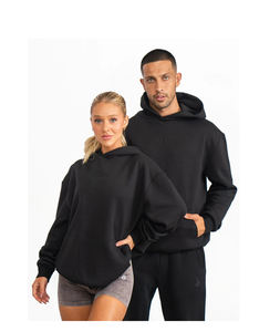 Sudaderas con Capucha Negras Unisex, Cómodas, de Algodón Grueso, con Logotipo en Relieve, Personalizadas OEM, Diseño Sólido, Técnicas de Bordado, Buena Calidad - Product Image 1